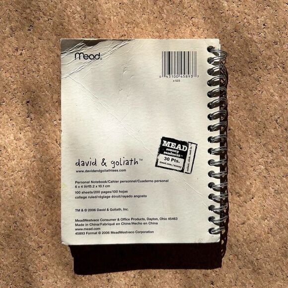 2006 Vintage ‘Boys Make Good Pets’ David & Goliath Spiral Notebook Journal - Picture 5 of 6